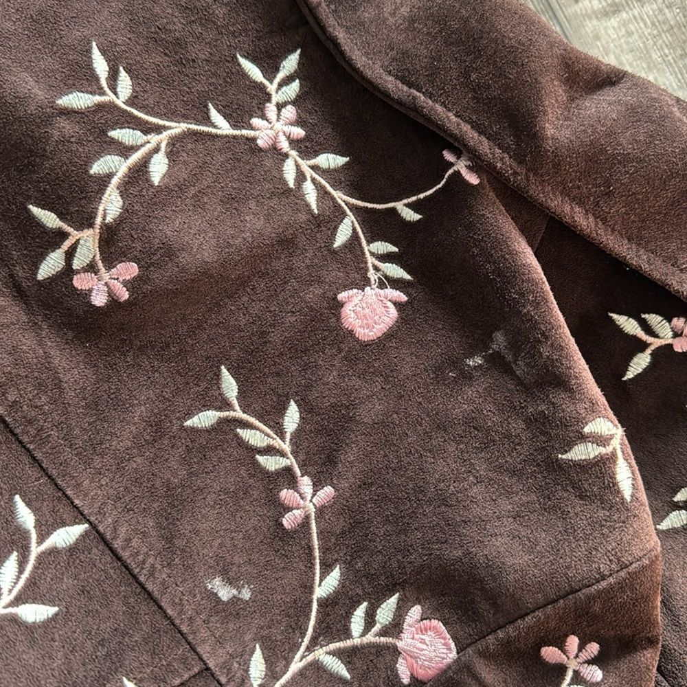 IN SUEDE Leather/Embroidery Jacket- size Small‎ - Picture 12 of 12